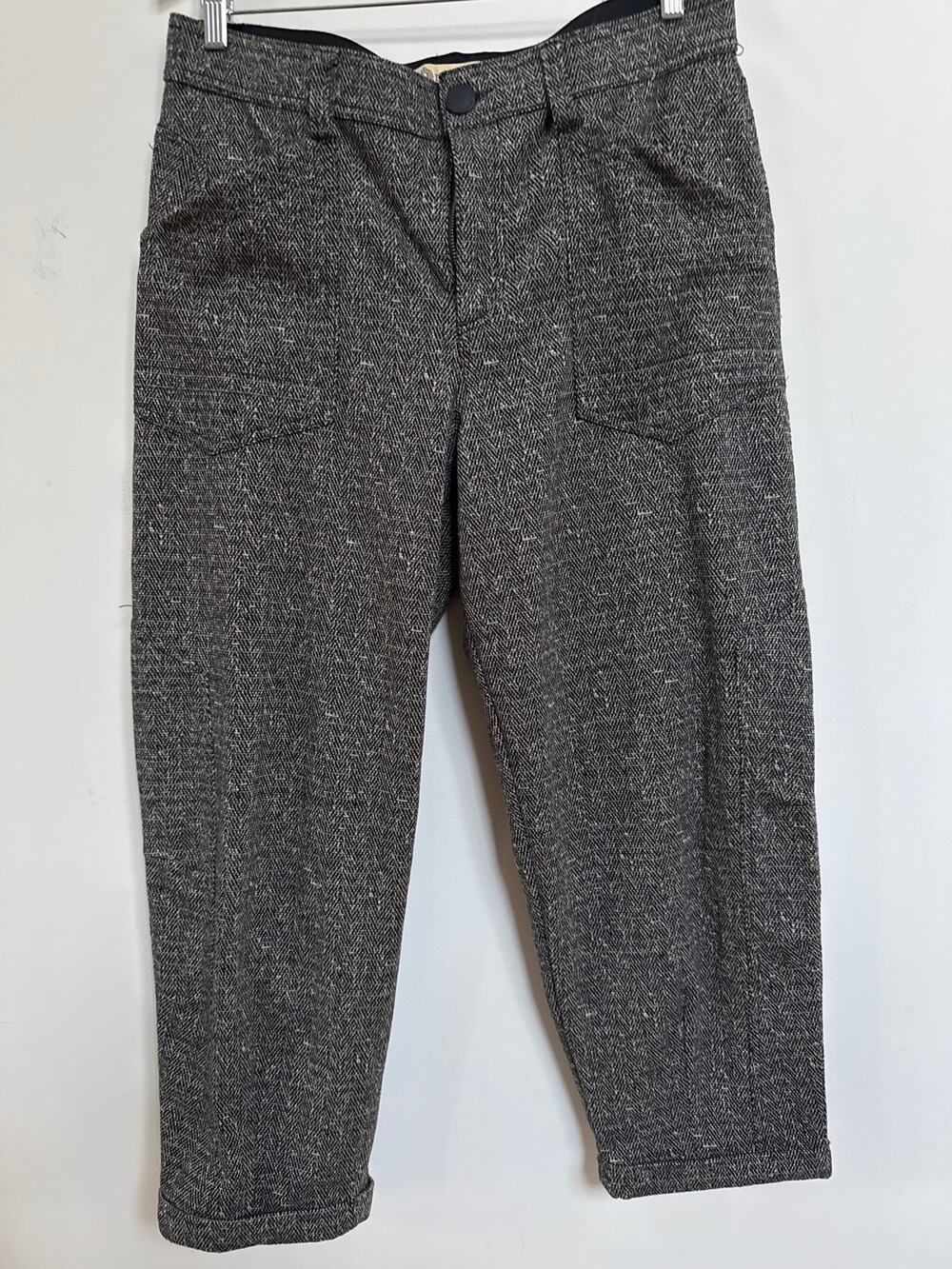 Democracy Ab-Technology Herringbone Plaid Cuff Pants Straight Leg Career Size 16